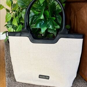 Rachel Zoe Black and Cream Tote Bag